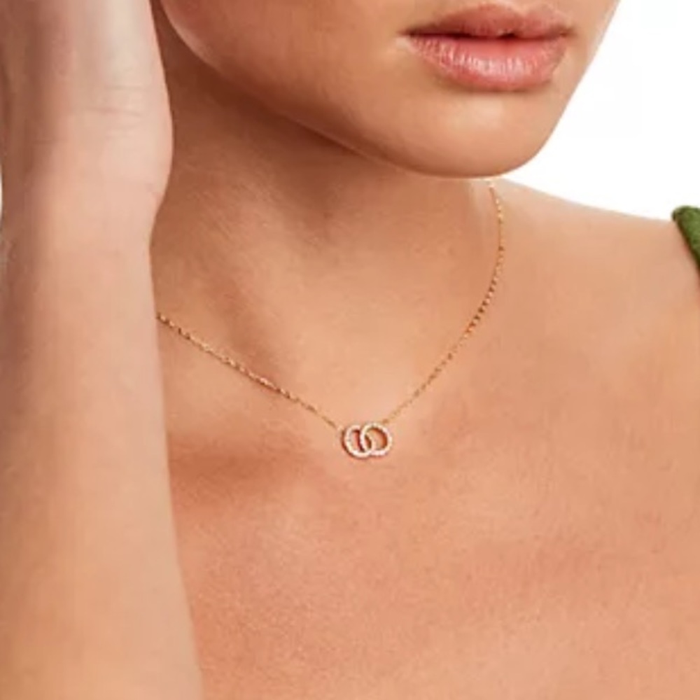 Diamond double O necklace
